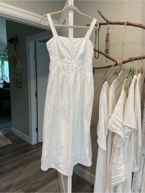 Léa (Anthropologie) white boho cotton midi dress small